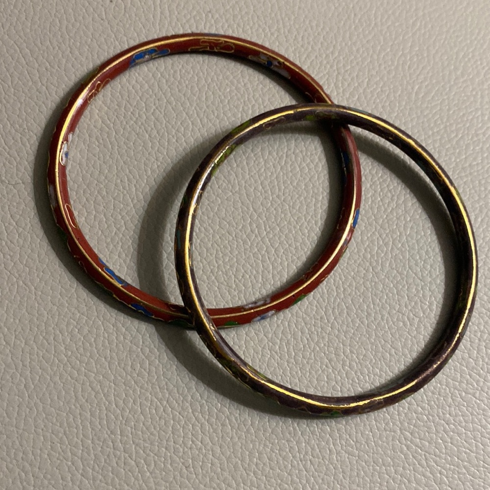 2 Pretty Cloisonn Bangles - image 2